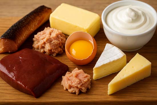 Vitamin A in tierischen Lebensmitteln
